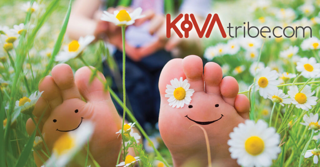 KivaTribe_Benefits_Of_Barefoot_Shoes_1200X628px A pair of bare feet with happy smiley faces