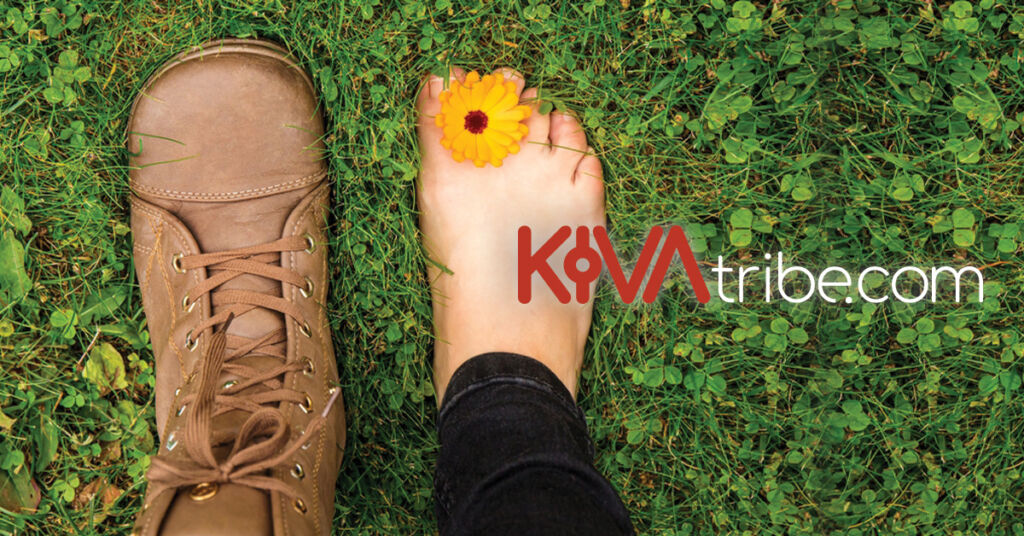 KivaTribe_wide-toe-box-barefoot-boots_1200X628px photo of a woman in a shoe shopping looking at shoes