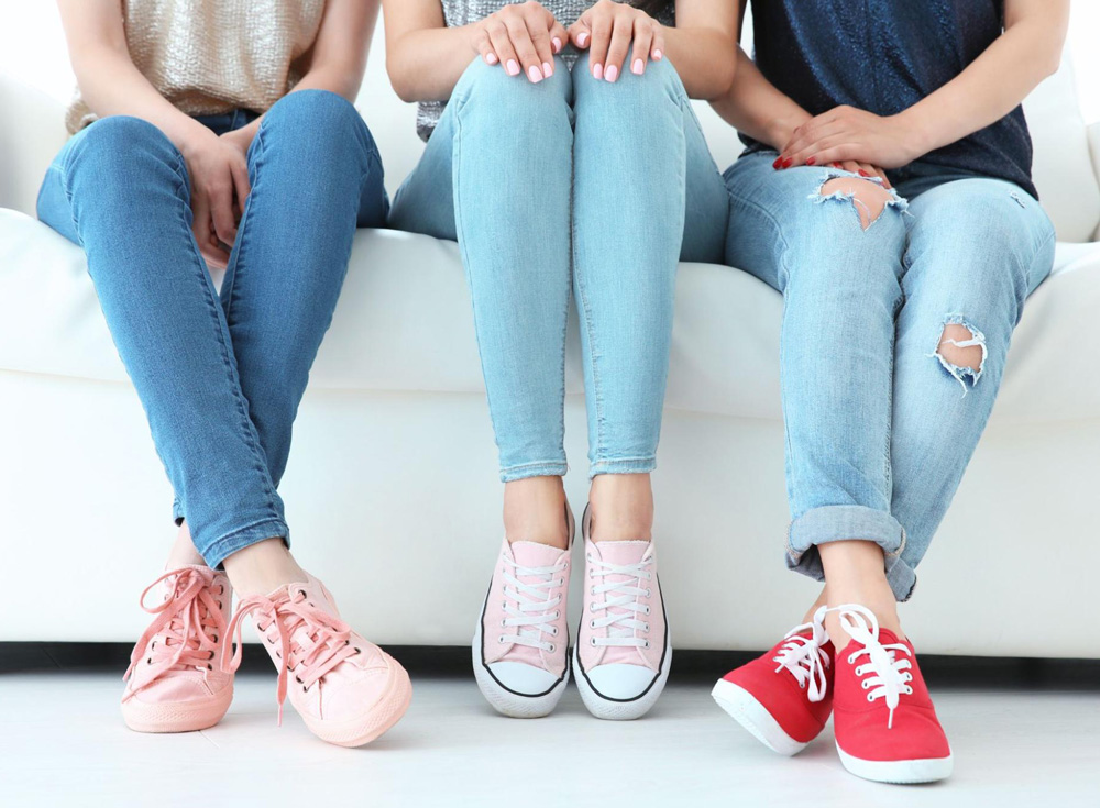 photo of women wearing shoes that look zero drop